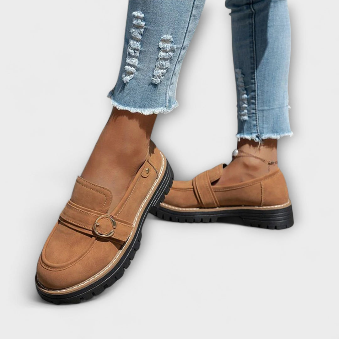 Lora | Casual Moccasins met Ronde Neus
