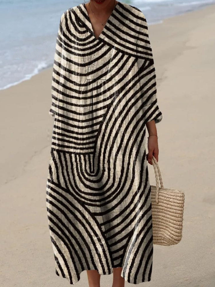 Linda | Optische streepjurk