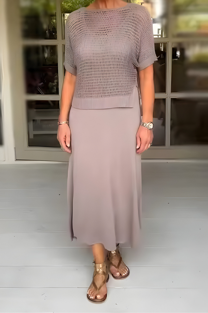 Jolanda | Zomerjurk met gebreide top