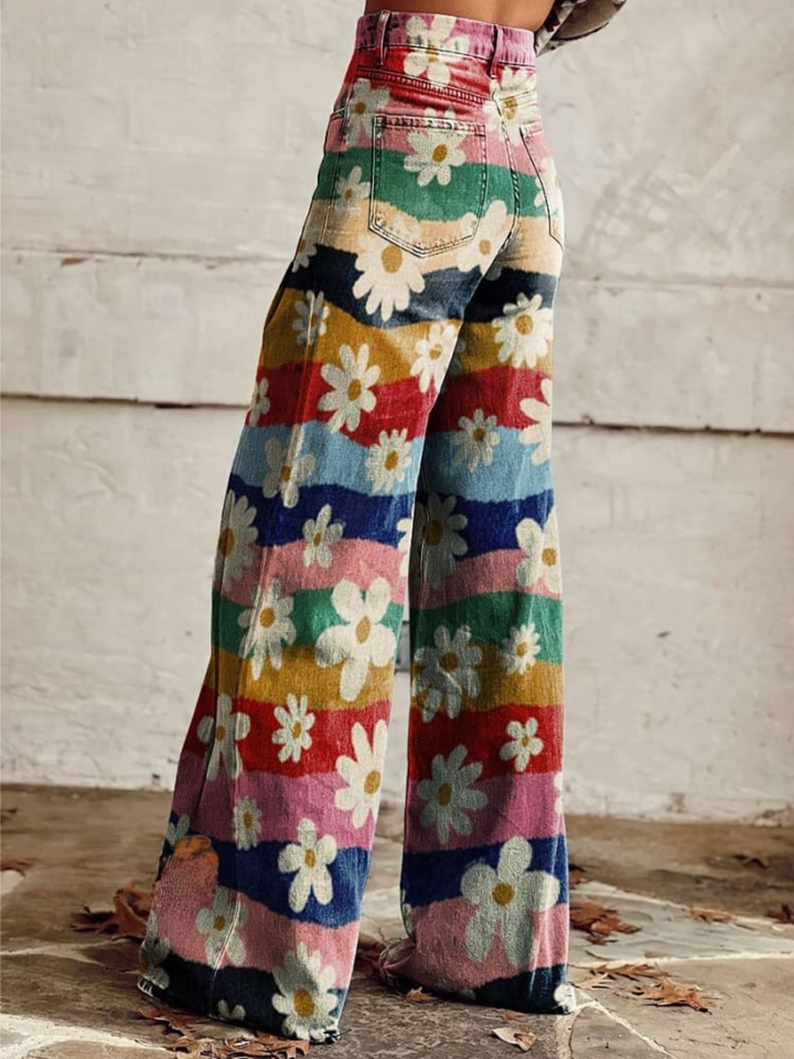 LÉON | Elegante en comfortabele bloemen retro broek