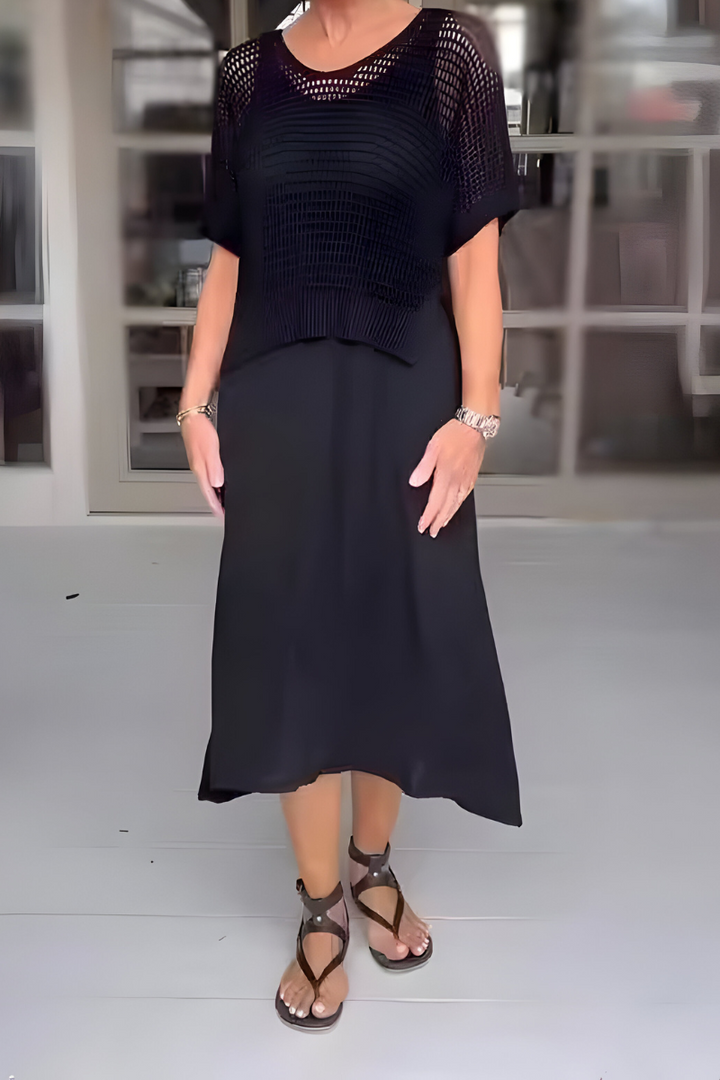 Jolanda | Zomerjurk met gebreide top