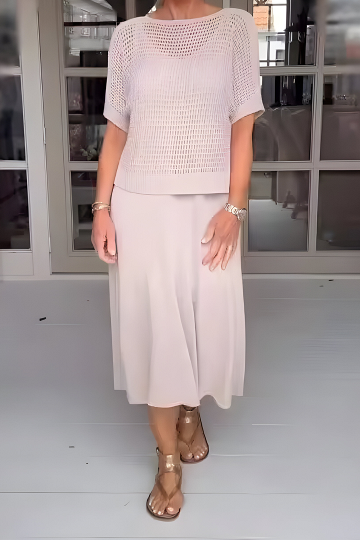 Jolanda | Zomerjurk met gebreide top
