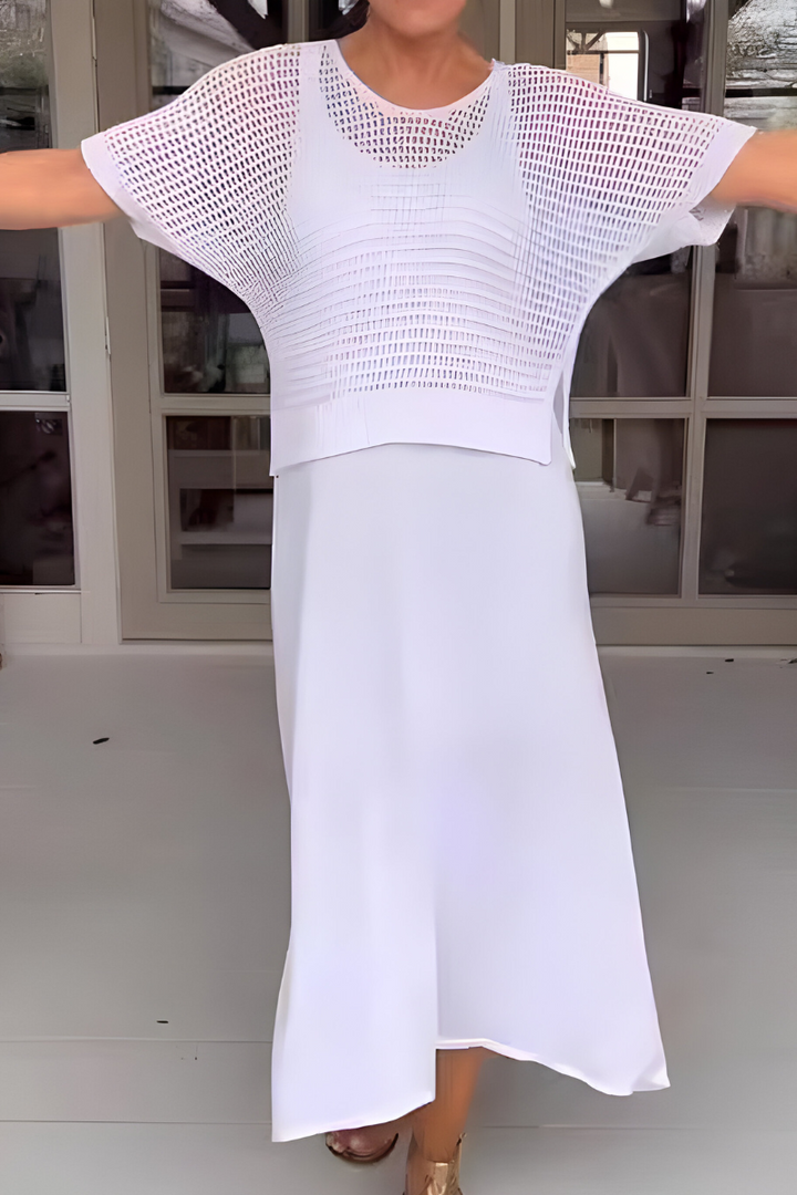 Jolanda | Zomerjurk met gebreide top