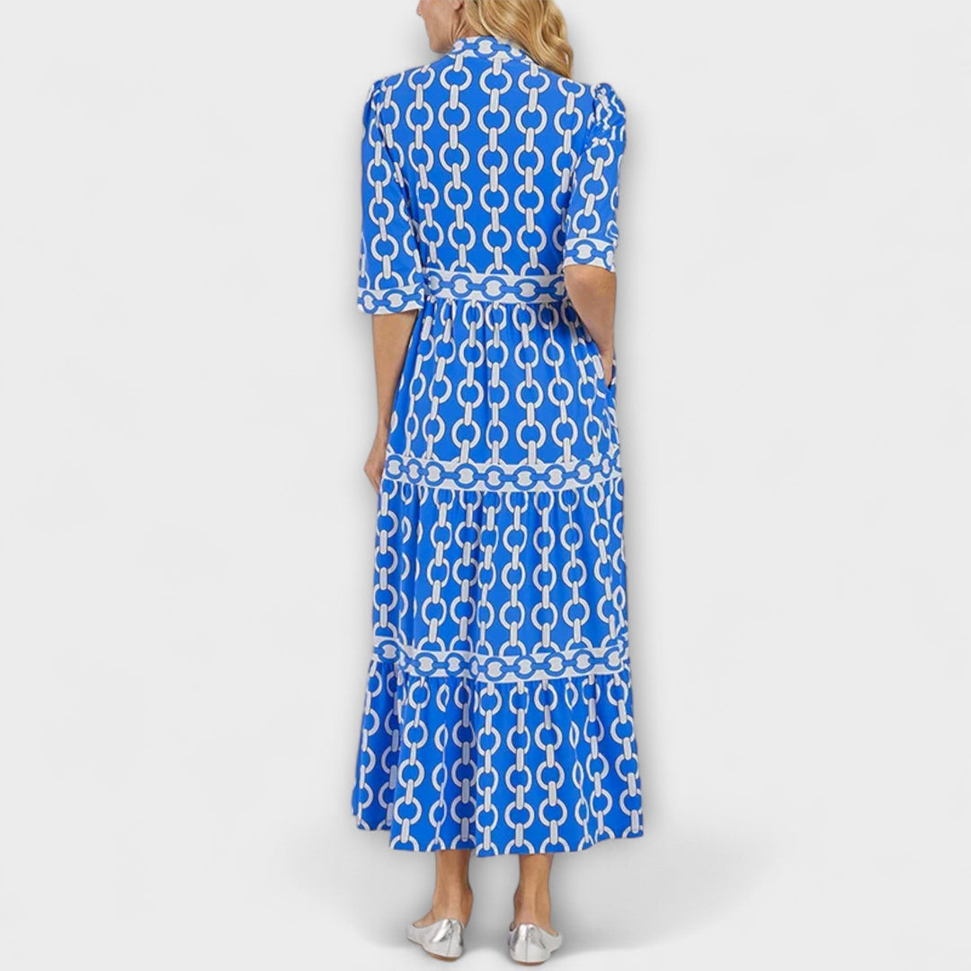 Sophia | Trendy midi-jurk met kettingpatroon