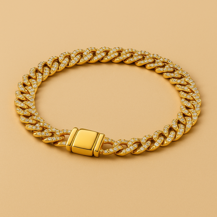 Cubaanse Moissaniet Armband in 18k Goud