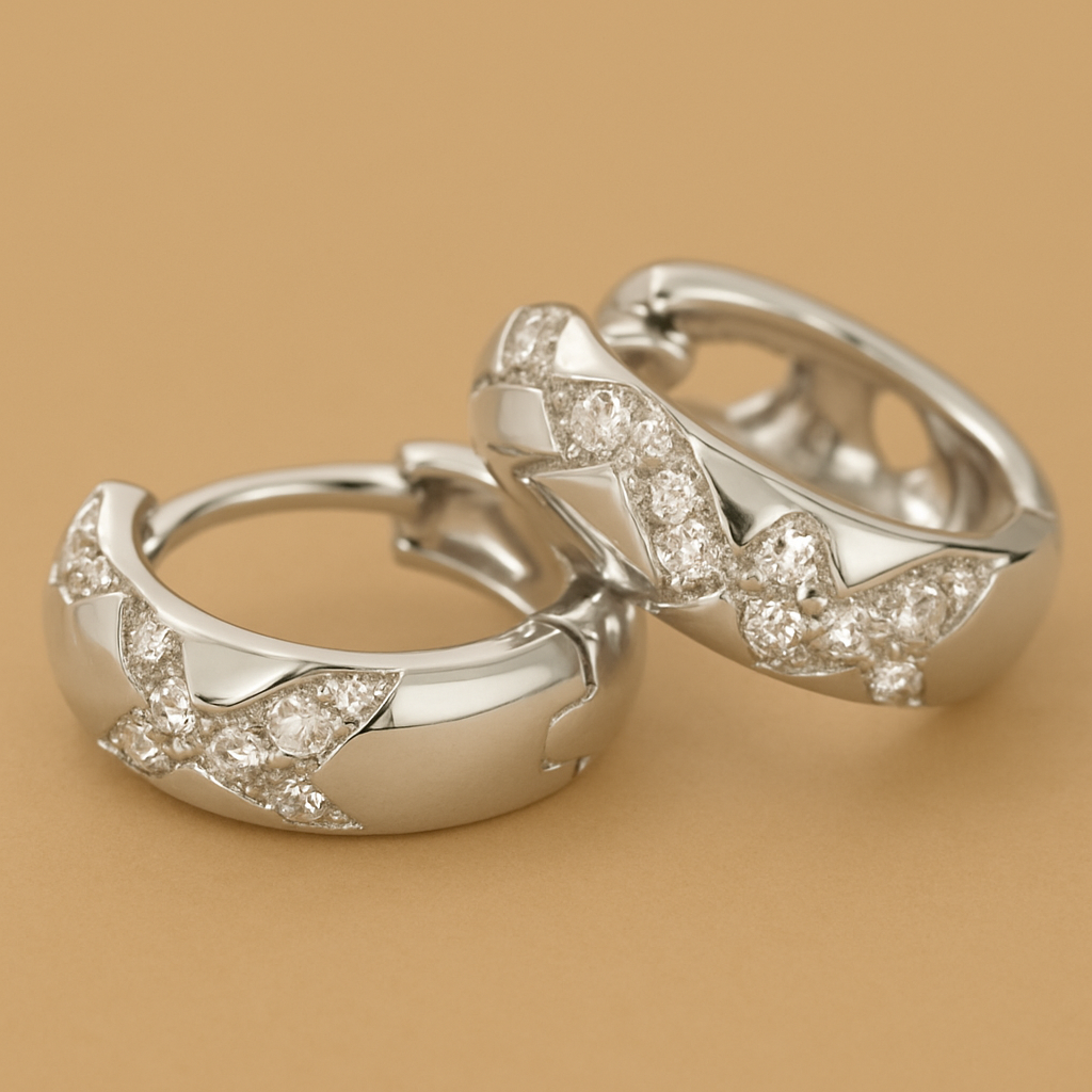 Elegante Bohemian Kruis Hoepeloorbellen – Moissanite Sprankeling