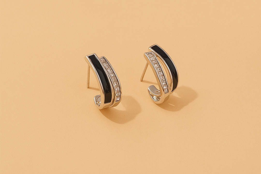 Elegante dubbele laag C-vormige gouden oorbellen