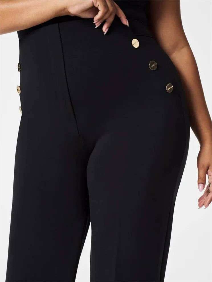 💕Broek met brede pijpen met buikcontrole en knoop