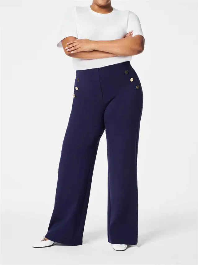💕Broek met brede pijpen met buikcontrole en knoop