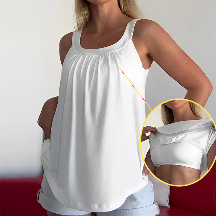 Veerle | Strapless geplooide effen tanktop