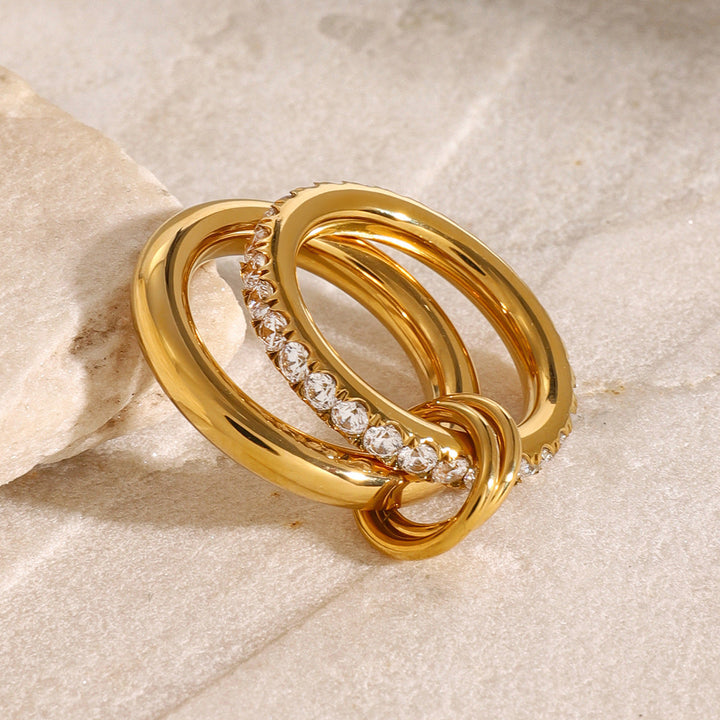Alison Gestapelde Diamanten Ring
