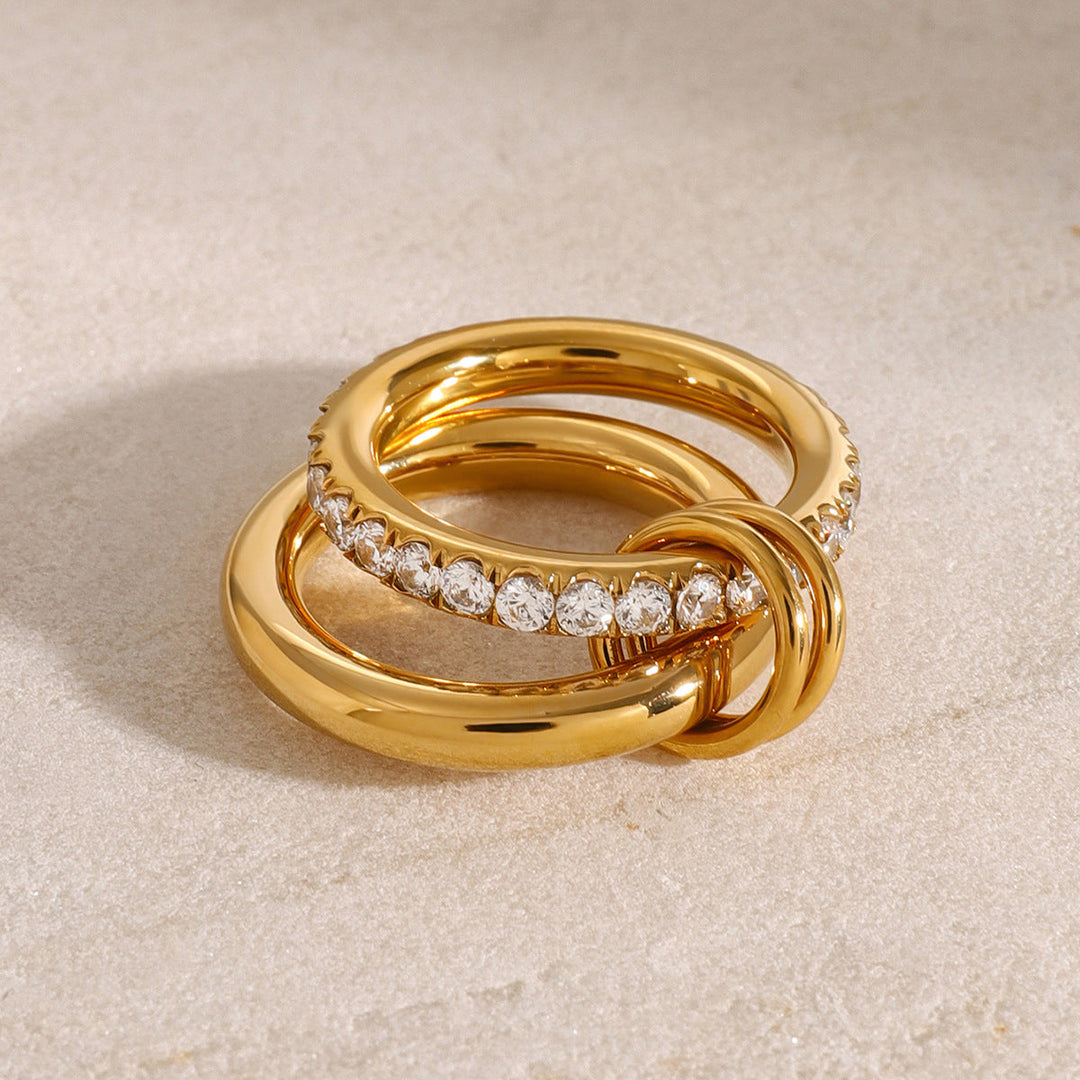 Alison Gestapelde Diamanten Ring