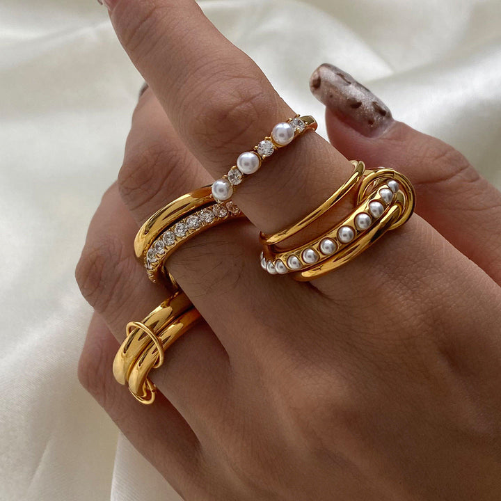 Alison Gestapelde Diamanten Ring