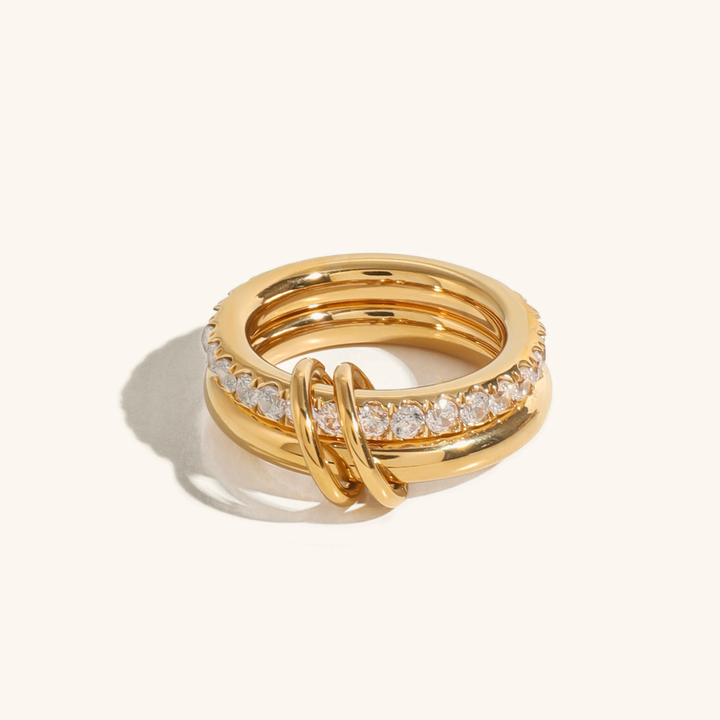 Alison Gestapelde Diamanten Ring