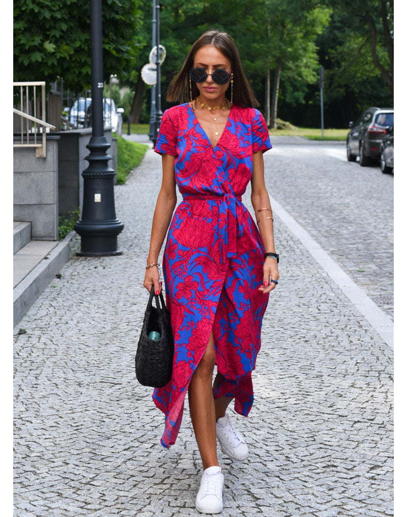 Claire | Elegante Wikkeljurk met Bloemenprint