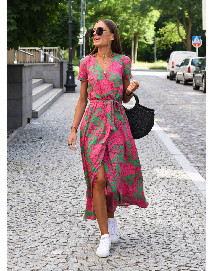 Claire | Elegante Wikkeljurk met Bloemenprint