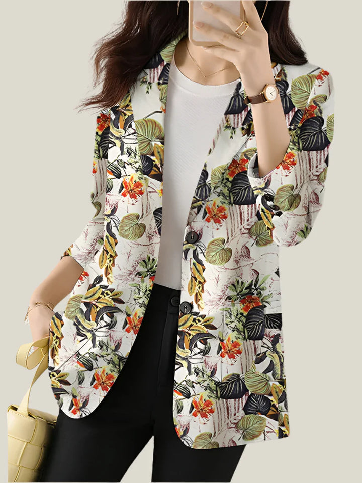 Amina | Chique blazer met bloemenprint