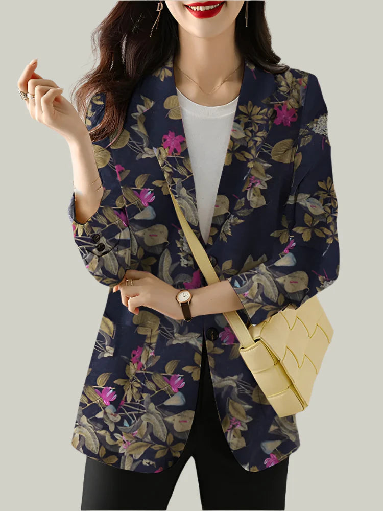 Amina | Chique blazer met bloemenprint