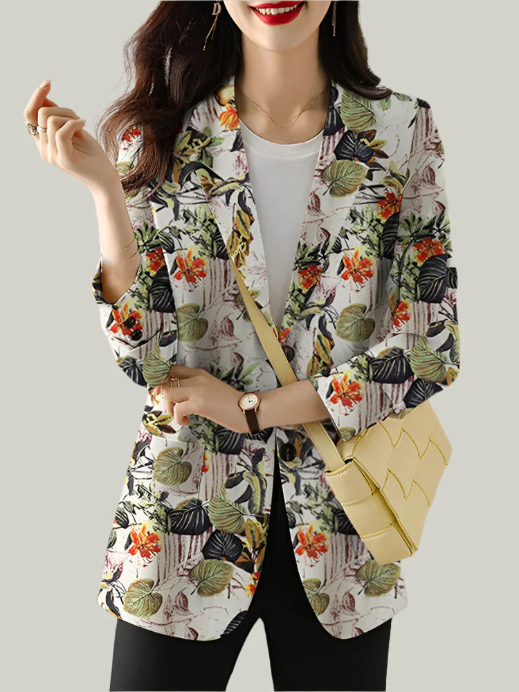 Amina | Chique blazer met bloemenprint
