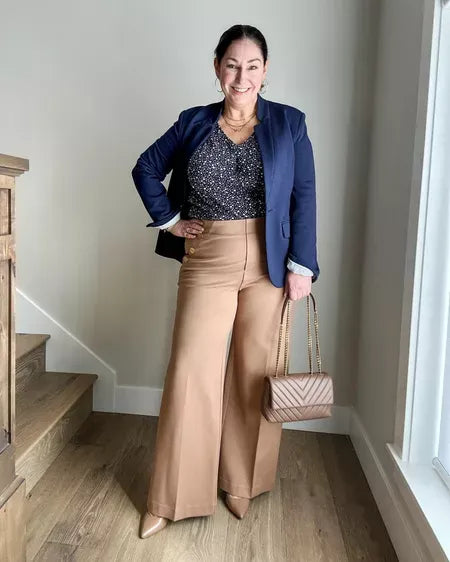 💕Broek met brede pijpen met buikcontrole en knoop