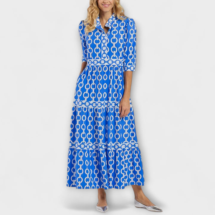 Sophia | Trendy midi-jurk met kettingpatroon