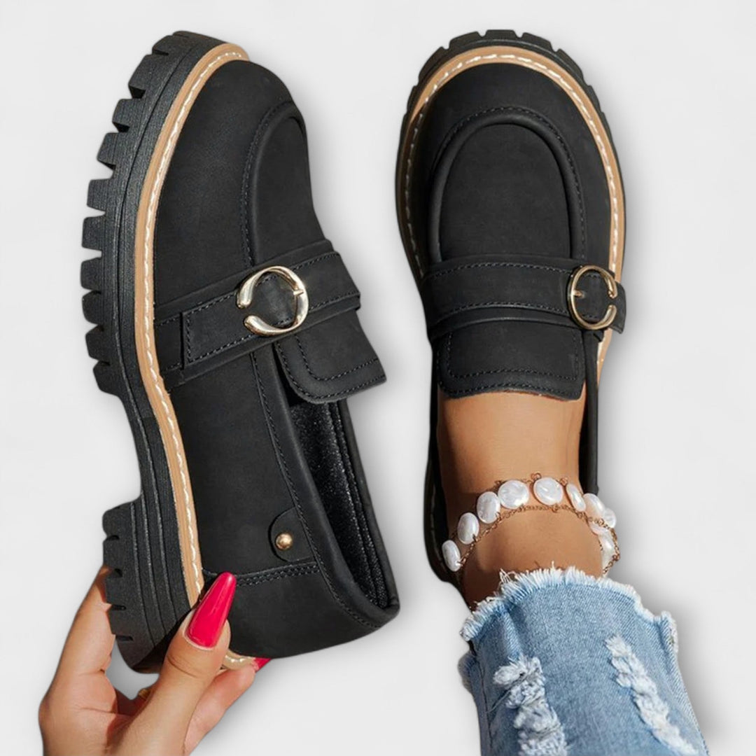Lora | Casual Moccasins met Ronde Neus