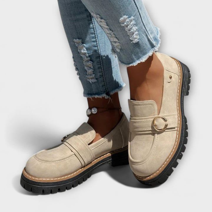 Lora | Casual Moccasins met Ronde Neus