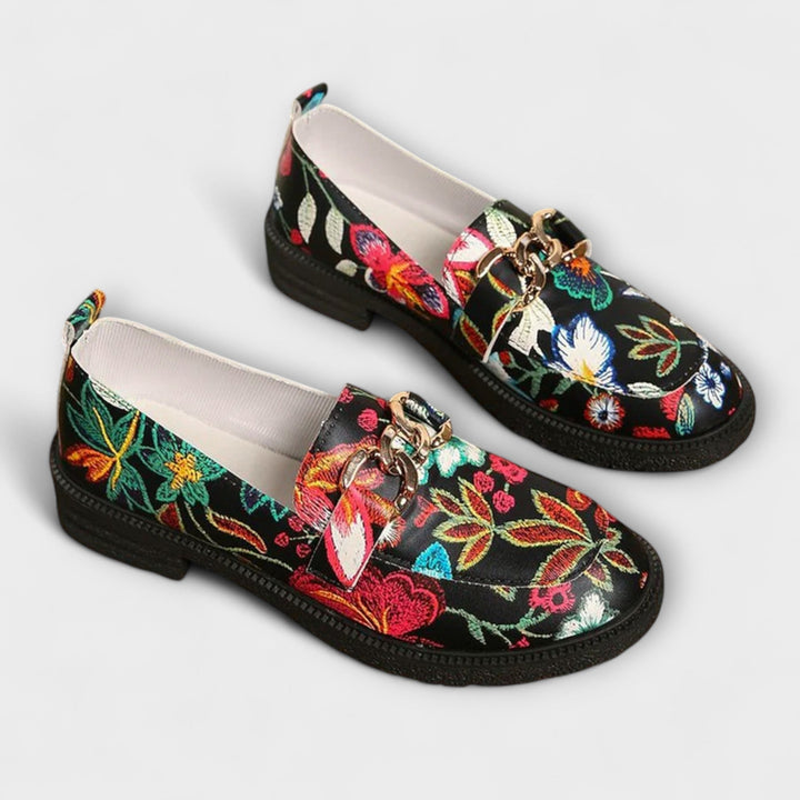 Orla | Multicolor Mocasines met Bloemenpatroon