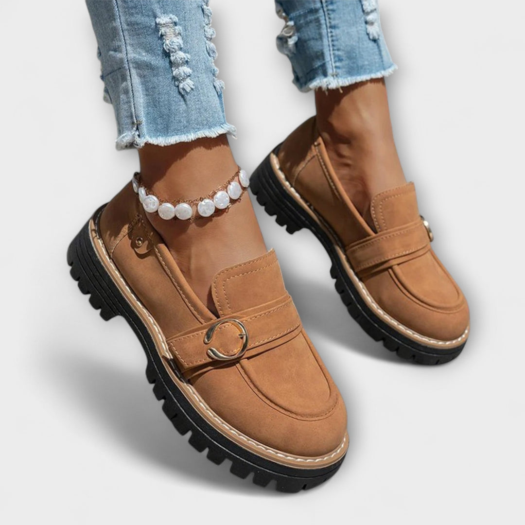 Lora | Casual Moccasins met Ronde Neus