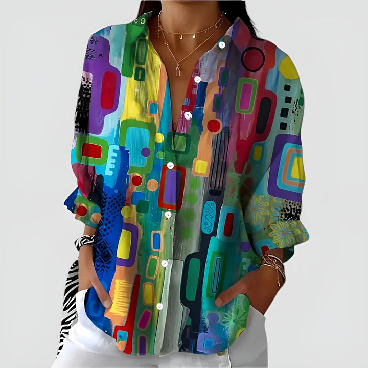 Puck | Blouse met geometrisch patroon