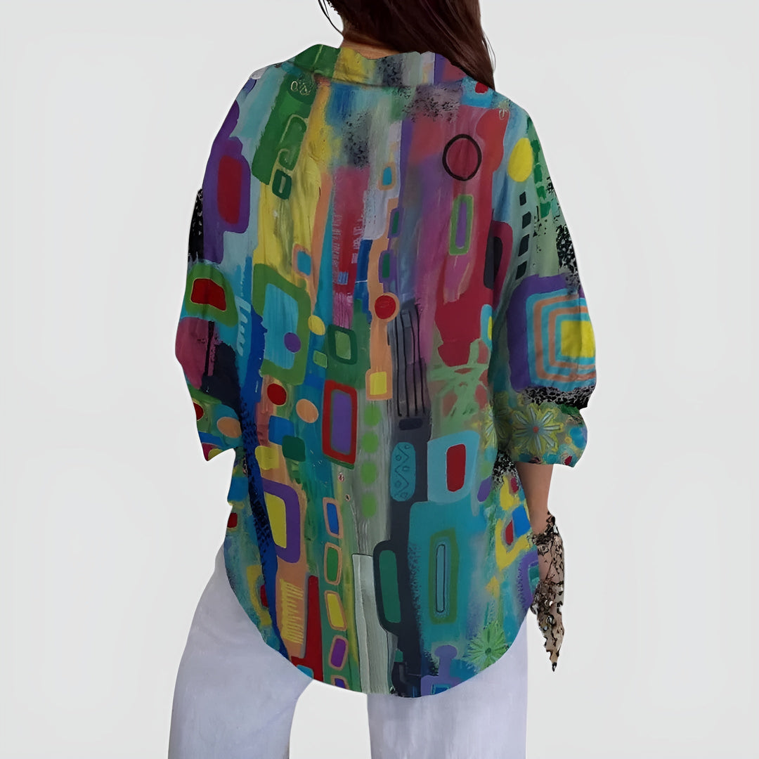 Puck | Blouse met geometrisch patroon