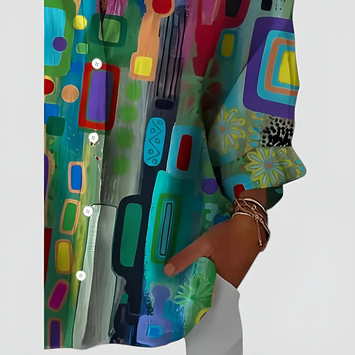 Puck | Blouse met geometrisch patroon