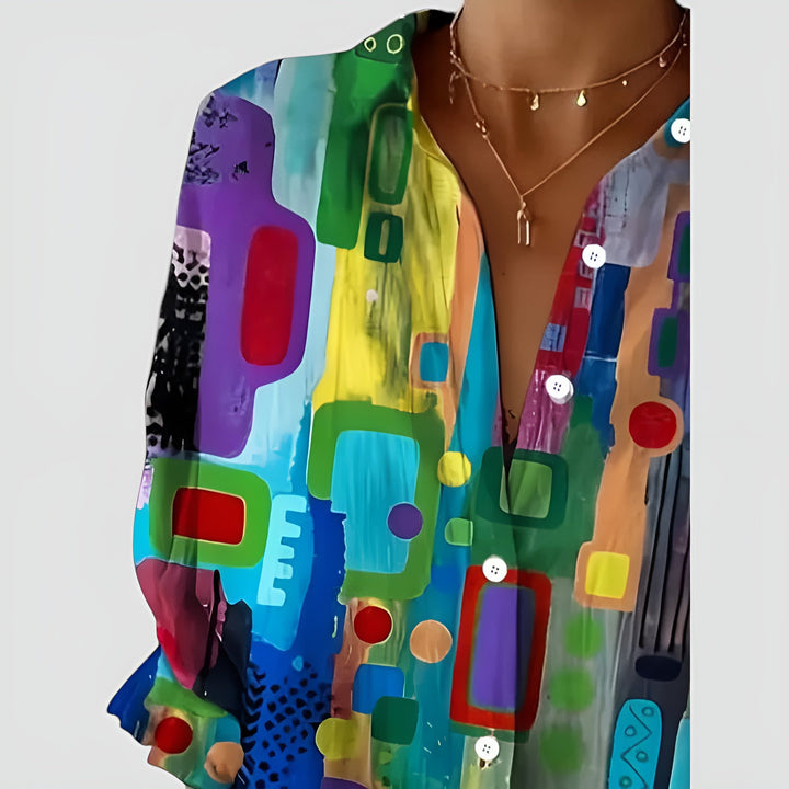 Puck | Blouse met geometrisch patroon