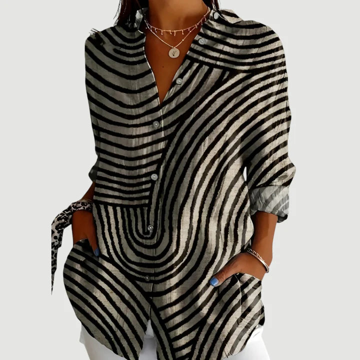 Puck | Blouse met geometrisch patroon