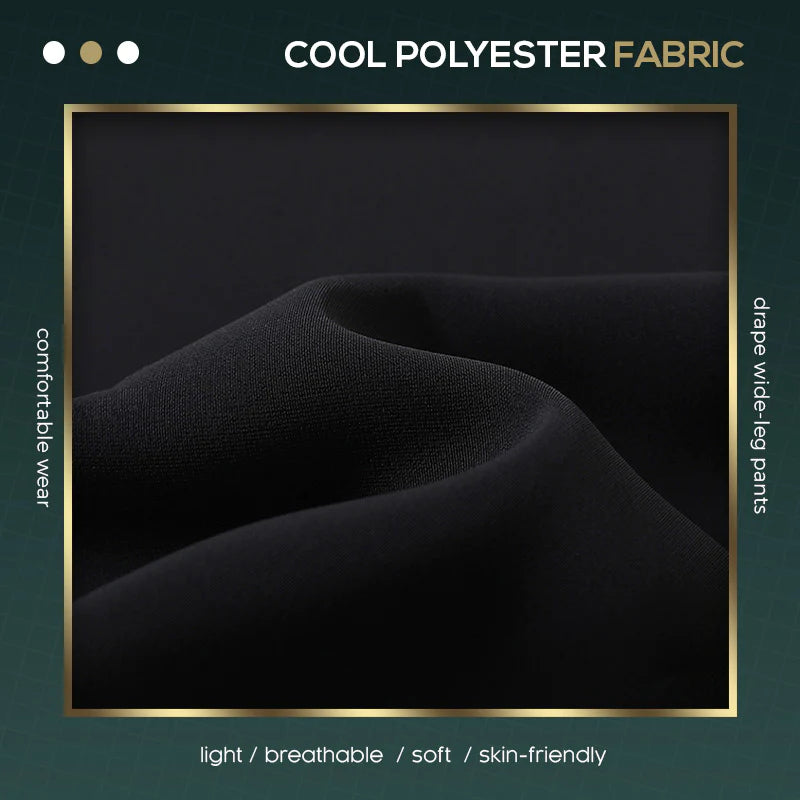 Comfortabele & huidvriendelijke geplooide broek met wijde pijpen