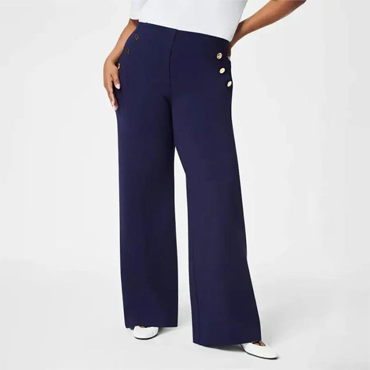 💕Broek met brede pijpen met buikcontrole en knoop