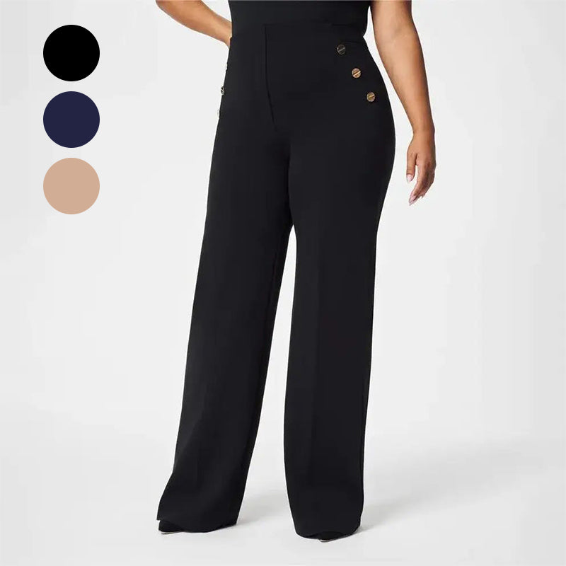 💕Broek met brede pijpen met buikcontrole en knoop