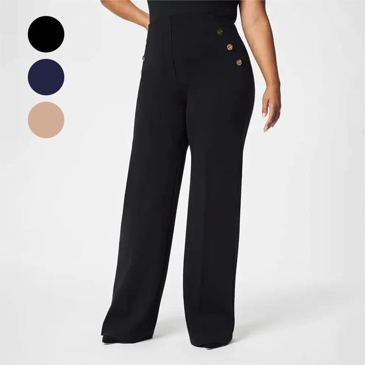 💕Broek met brede pijpen met buikcontrole en knoop