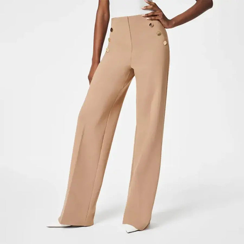 💕Broek met brede pijpen met buikcontrole en knoop