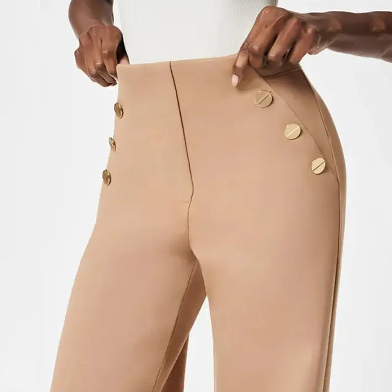 💕Broek met brede pijpen met buikcontrole en knoop