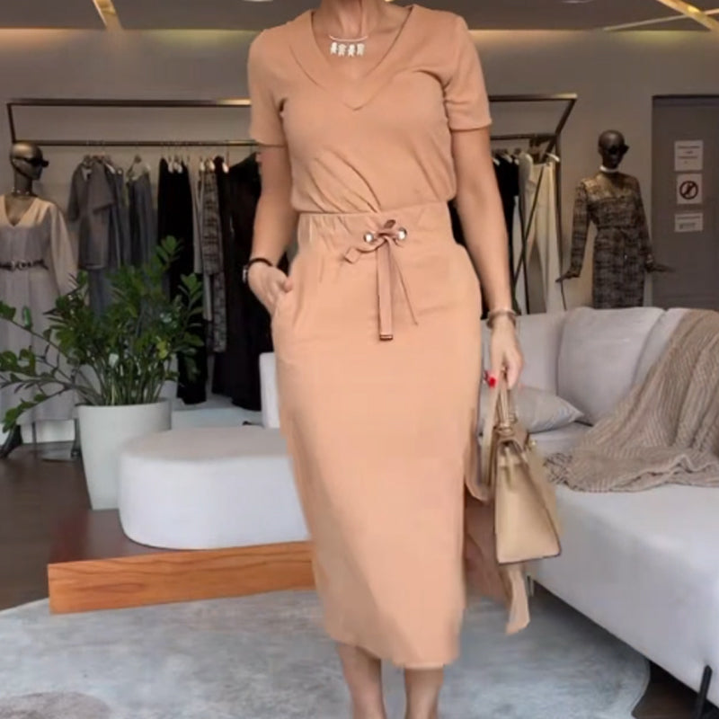 💥V-hals Top en Rok Set